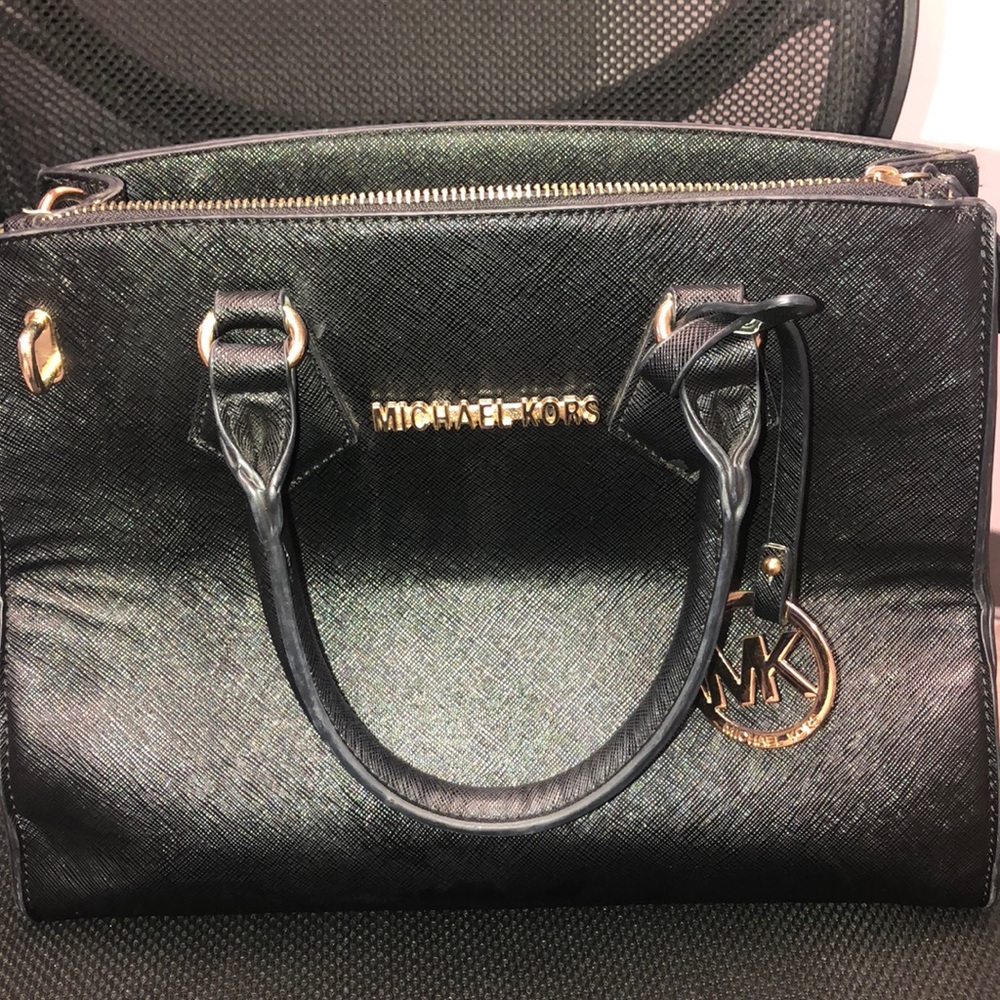 Black with gold trim Michael Kors handbag